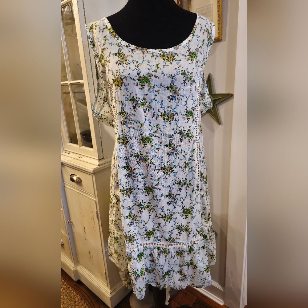 S.R. FASHION High/Low Sleeveless Floral Cottagecore‎ Dress Size XL Prairiecore